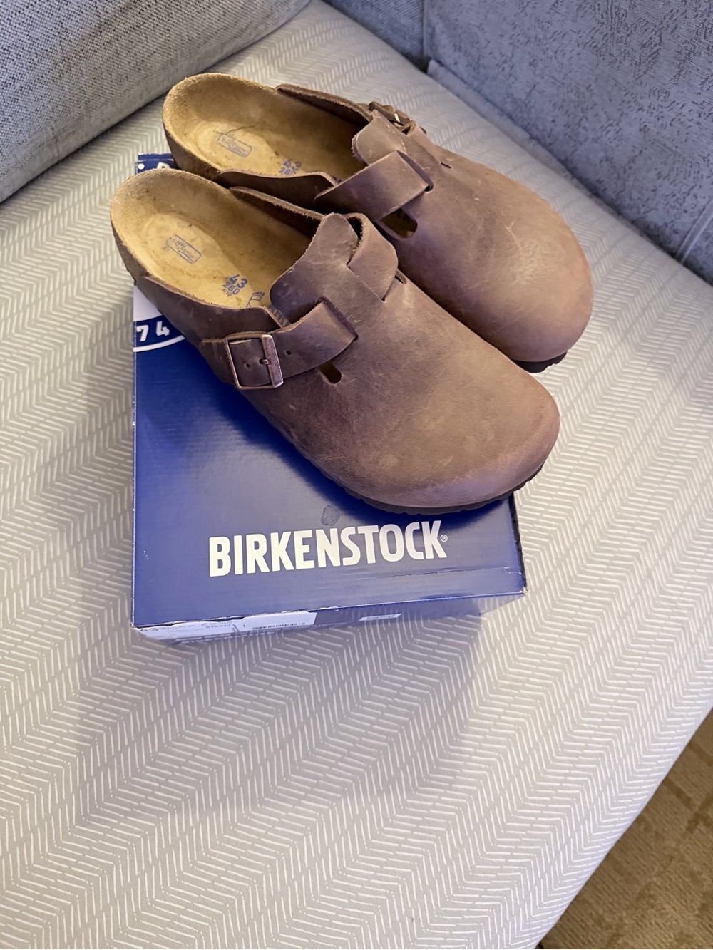 Birkenstock Brown Leather Slip-On Clog with Buckle